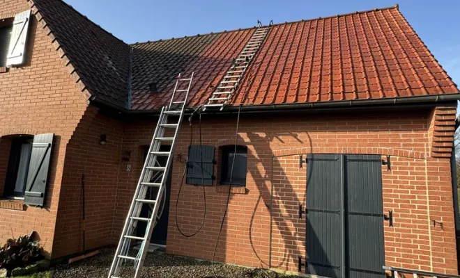 Nouvelle réalisation à ABLAINZEVELLE : nettoyage de toitures en tuile, Arras, LGF CLEANER