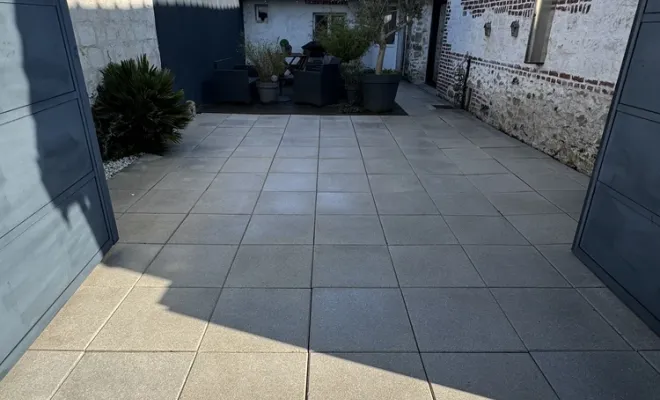Nouvelle réalisation, nettoyage de cette terrasse, à ESTRÉE-CAUCHY, dans le 62, Pas-de-Calais., Arras, LGF CLEANER